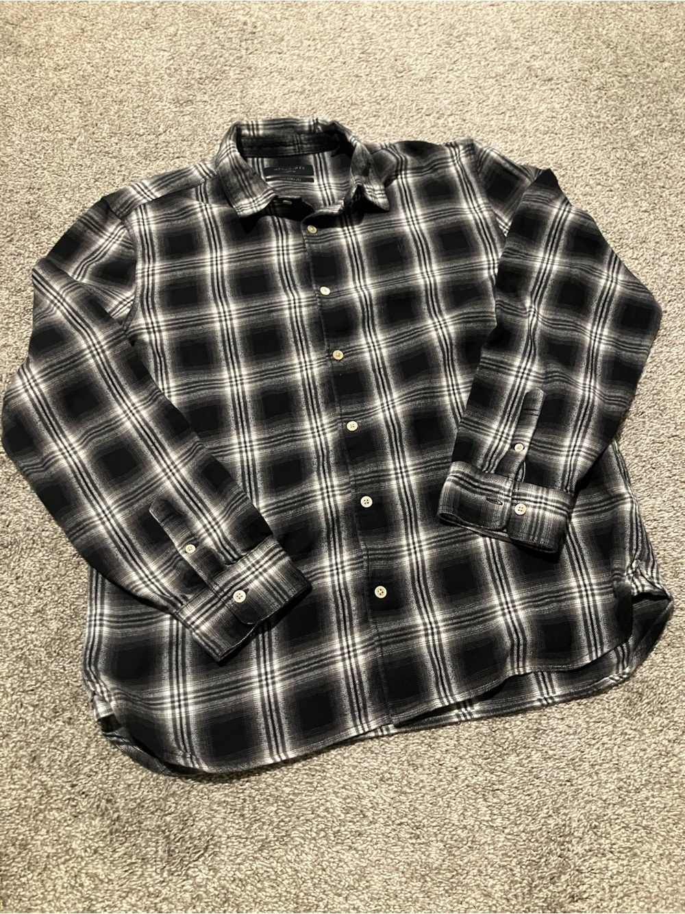 ALL SAINTS DURY LONGSLEEVE 100% ORGANIC COTTON FLANNEL SHIRT SIZE M
